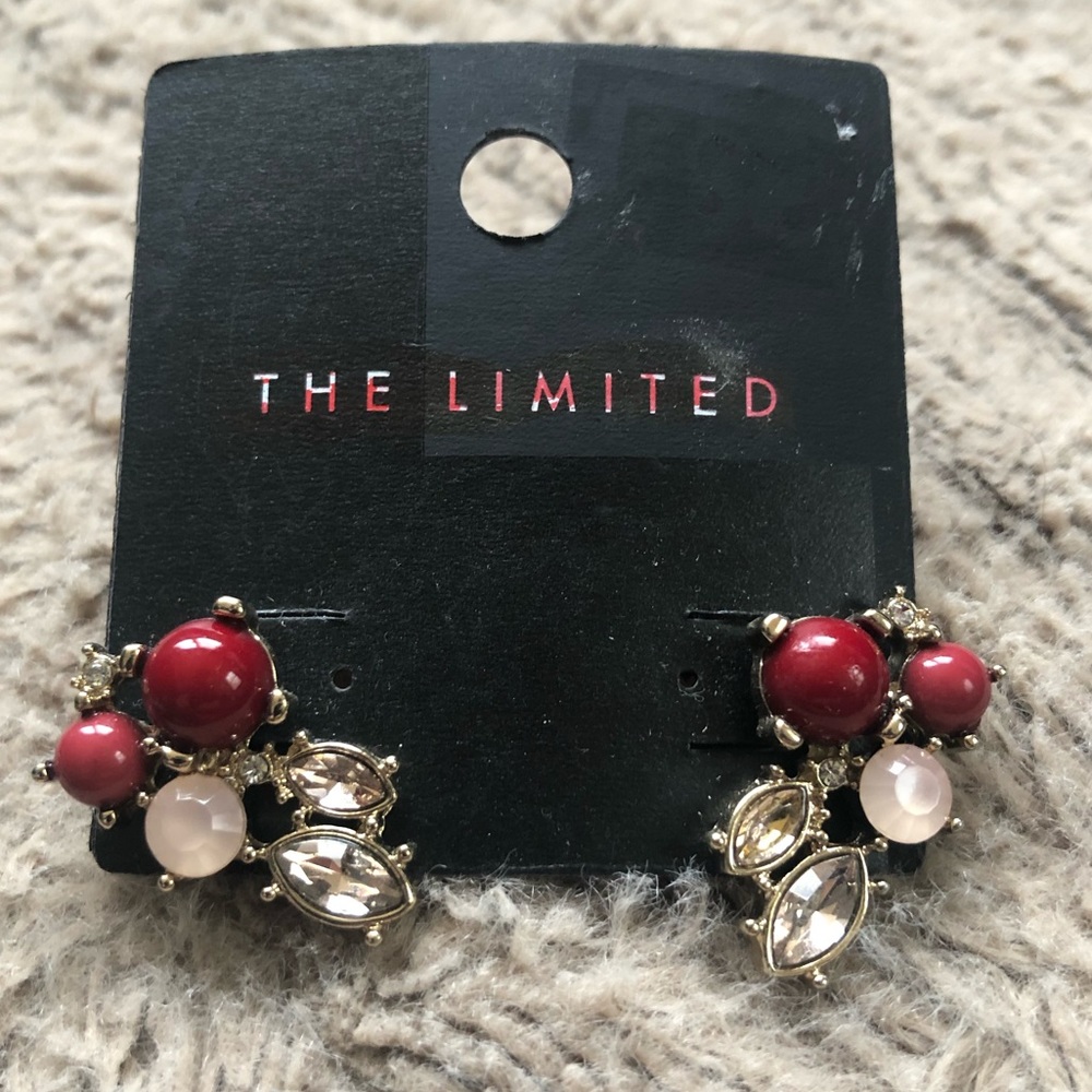 Red and Gold Geometric Earrings